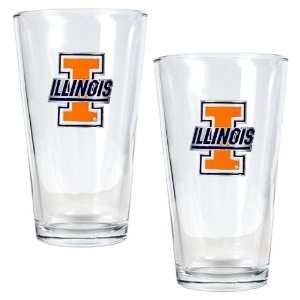 Illinois State 2pc Pint Ale Glass Set