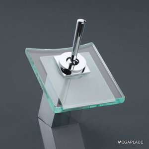 BathApp New Bathroom Waterfall Chrome Glass Vessel Sink Faucet (Model 
