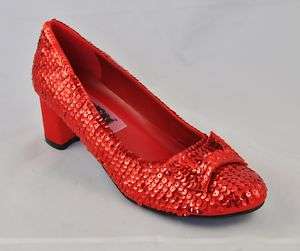 Womens Ruby Red Sequin Classy Pumps Dorothy Slippers Size 12  
