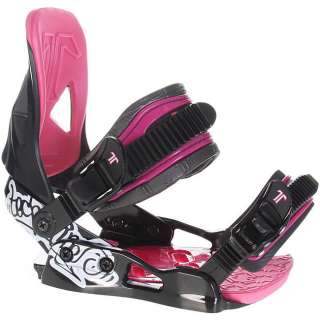 Black & Pink Technine Girls Lil Nine Snowboard Bindings  