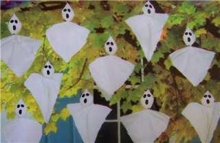 HALLOWEEN HANGING GHOSTS CRAFT PROJECT KIDS SET 10 FUN & EASY  