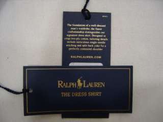 Polo Ralph Lauren Mens Dress Shirt 17.5 34/35 XL Button Up 2 Ply Blue 
