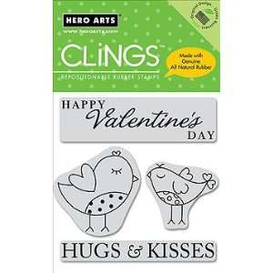  Hugs And Kisses Birds (4 Images)   Cling Rubber Stamps 
