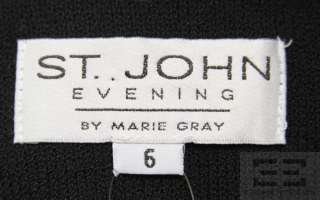St. John Evening Black Knit & Gold Button Jacket Size 6  