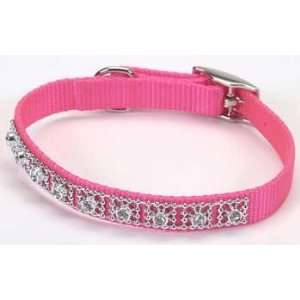   Pet Products Nylon Jewel Collar 3/8x10 Inch Neon Pink