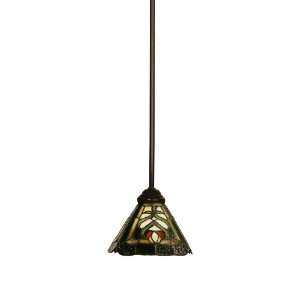  Pendant with Tiffany Glass Round Shade from the Hemsley Collection