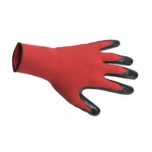 Nitrile and Bi Polymer Palm Coated Gloves Glove,Palm Coated,Red/Blk,Ny