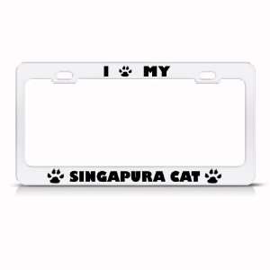 Singapura Cat Animal Metal License Plate Frame Tag Holder