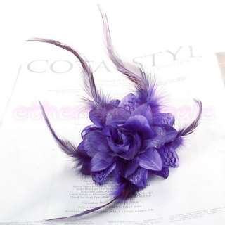   Boutique Flower Feather Hair Pin Brooch Bracelet 6 Colors U Pick