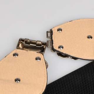   Leather Vintage Hollow Wide Stretch Waist Elastic Belt SF3404  