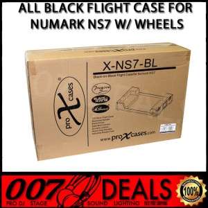   ALL BLACK MIXER CASE FOR NUMARK NS7 WITH WHEELS CASTERS X NS7 WBL DJ