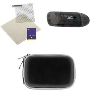 Black Eva Case+USB Memory Card Reader +LCD Screen Protector for Canon 