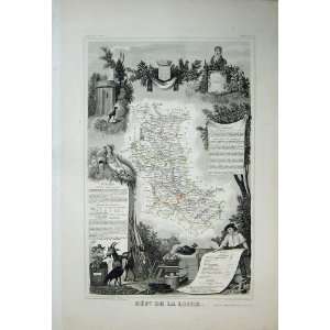   1845 Atlas National France Maps De La Loire Montbrison