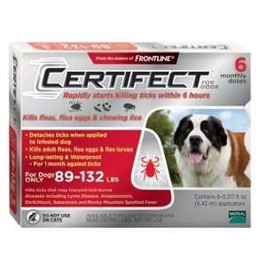  Certifect XL Dog Flea & Tick 89 132 lbs RED 6 month