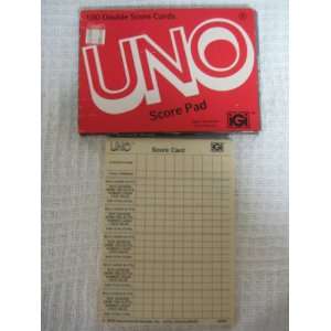  Vintage 1978 UNO Score Pad  Double Sided Score Cards in 