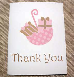 50 Umbrella Baby Shower Thank You Cards  