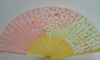 Chinese Silk Pocket Hand Fan Cherry Blossom JUN11 19  