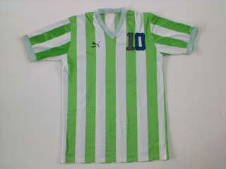   White Striped Soccer Jersey Made in West Germany MENS MEDIUM  