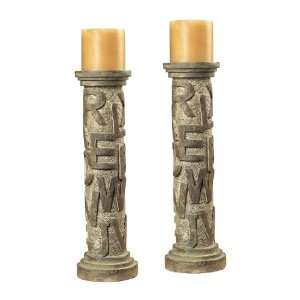  Sterling Home Alphabet Table Pillar Candle Holders, Set of 