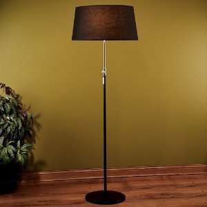  Clamp Black and Chrome Adjustable Floor Lamp