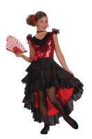 Red Black Spanish Flamenco Dancer Child Costume Size S Small 4 6 NEW 