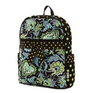 Belvah Large Quilted Floral Paisley Backpack   Blue Green / Brown