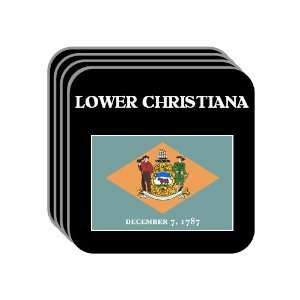 US State Flag   LOWER CHRISTIANA, Delaware (DE) Set of 4 Mini Mousepad 