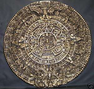 Aztec Calendar Plaque 11 Circumference Brown/Gold NEW  