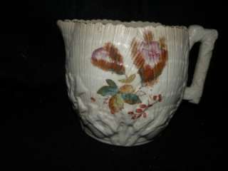 ANTIQUE ETRUSCAN ALBINO SHELL & SEAWEED PITCHER 5 T  