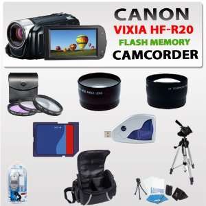 r20 Flash Memory Camcorder (Black) with 3 Extra Lens, 8gb Sdhc Memory 