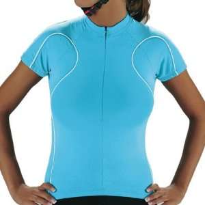  Giordana Womens Shape Short Sleeve Cycling Jersey (Blue 