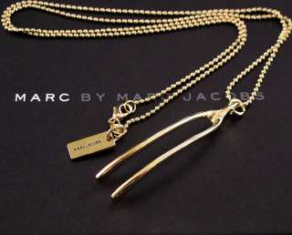 NEW AUTHENTIC MARC JACOBS GOLD WISHBONE NECKLACE  