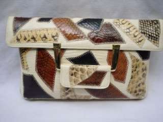 Vintage 1980s CAPRICE Snake Skin PURSE, Handbag Clutch  