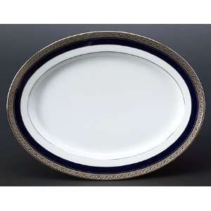 Crestwood Cobalt Platinum Oval Platter 14(Md)  Kitchen 