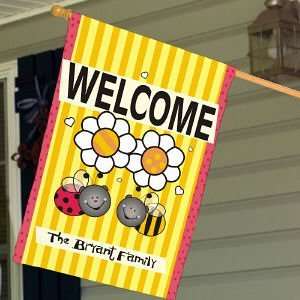  Personalized Welcome Bee House Flag Patio, Lawn & Garden
