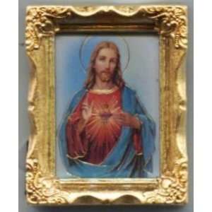  Sacred Heart (Blue Cape) (162 101) in 3 x 2 Antique Gold 
