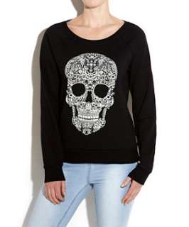 Black (Black) Skull Print Sweatshirt  248306901  New Look