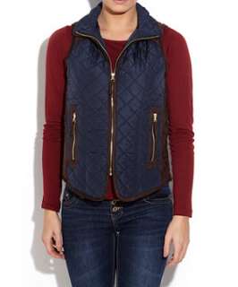 Navy (Blue) Navy Quilted Gilet  241460041  New Look