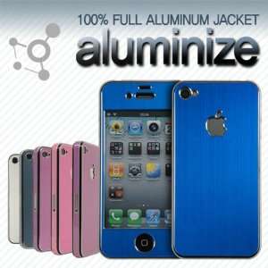  Aluminize iPhone 4/4S Blue Full Aluminium Jacket with Hair 