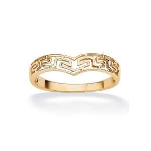    Lux 10k Gold Greek Key Chevron Ring Size 10 Lux Jewelers Jewelry