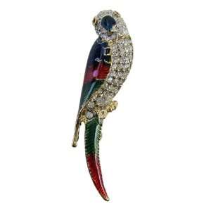   Parrot Pin   Gold Plated Exotic Bird Parrot Lapel Pin Toys & Games