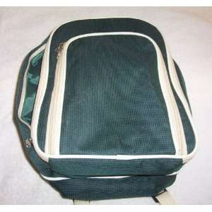  PICNIC BACKPACK GREEN CANVAS WITH STRAPS 