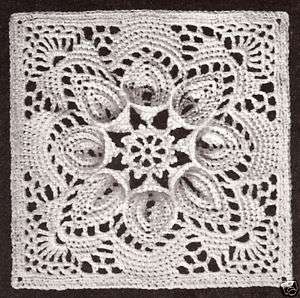 Vintage Crochet PATTERN Bedspread Motif Block Puritan  