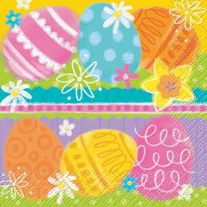  Lets Party By Unique Easter Spring Eggs Beverage Napkins 