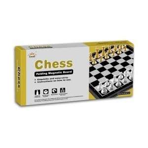  Gold And Silver Magnetic Chess Set With Folding Board 