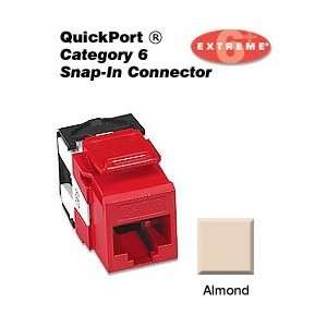    BA6 Category 6 QuickPort Snap In Connector   Almond