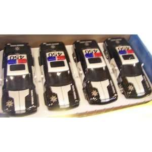   Black and White with Highway Patrol Logos and Lights Box of 4 Cars