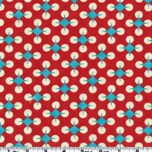  54 Wide Moda Home On The Range Red/Turquoise Fabric By 