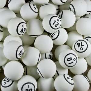  Bingo Balls   White Single Number Toys & Games