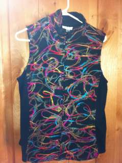 COLDWATER CREEK VEST W/COLORFUL YARN SIZE MED.  